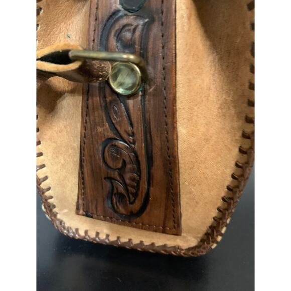 VTG Joo Kay Hand Tooled Western Cowgirl Festival Aztec Grunge Boho Leather Twee - Picture 14 of 16